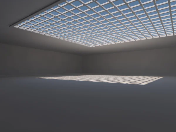 Άδειο φως μεγάλη αίθουσα 3d rendering — Φωτογραφία Αρχείου