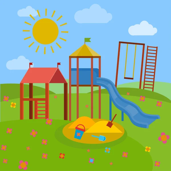 Niños Parque infantil vector — Archivo Imágenes Vectoriales