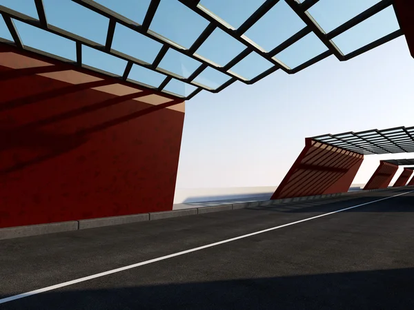 Verkehrstunnel 3D Rendering. — Stockfoto