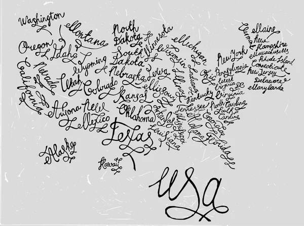 USA Hand Drawn Map 03 A – stockvektor