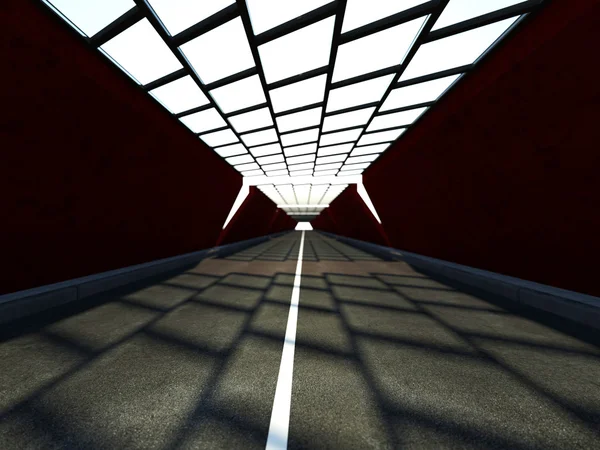 交通隧道 3d 渲染. — 图库照片