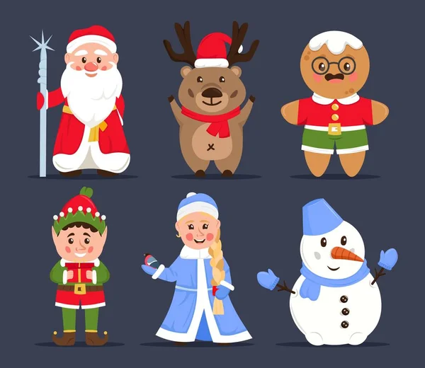 Рождественские персонажи — стоковый вектор