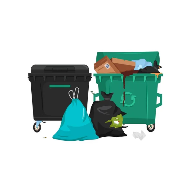 Cubos de basura imagen — Vector de stock