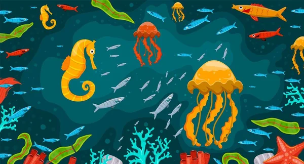 海洋生物の背景 — ストックベクタ