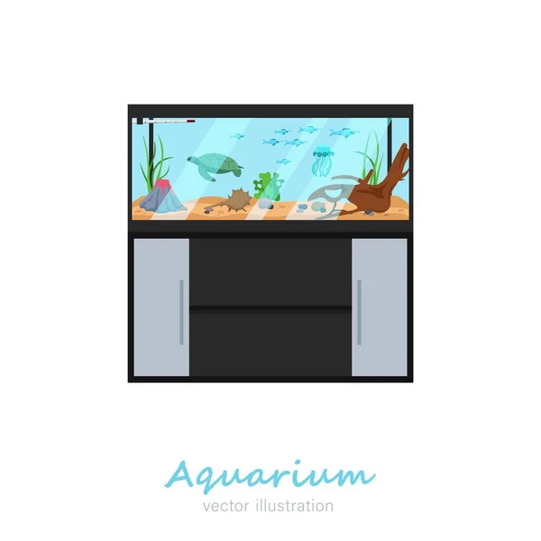 Красивое прямоугольное изображение аквариума — стоковый вектор