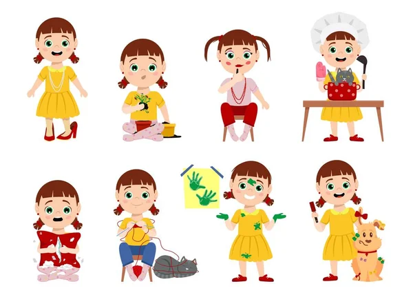 Baby girl set — Stock Vector