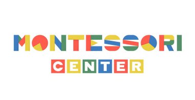 Montessori logoti. Devlet okulu ve anaokulu logosu.