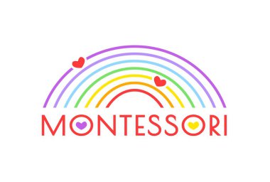 Montessori logoti. Devlet okulu ve anaokulu logosu.
