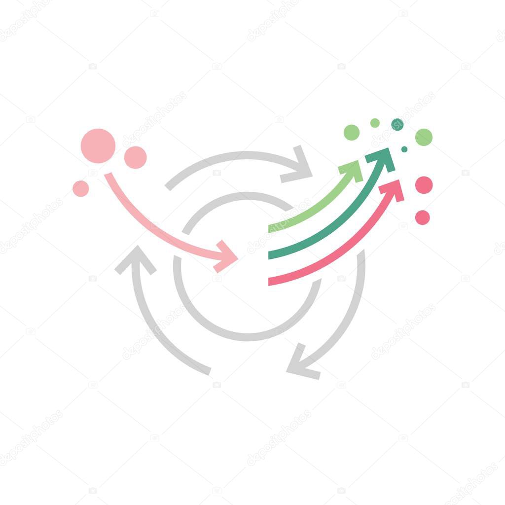 Metabolism icon. Linear medical pictogram. Chemical process sign. Energy burning. Scientific, medicine, body health symbol. Healthcare graphic design. Vector illustration isolated on white background