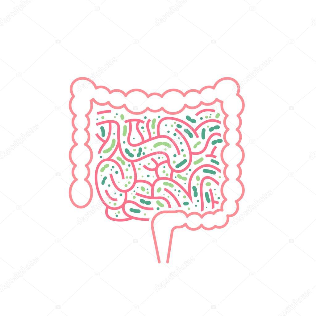 Lactobacillus Probiotics Icon. Normal gram-positive anaerobic microflora sign