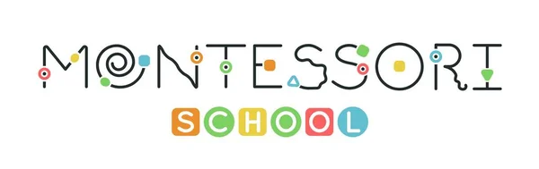 Montessori logotyp. Logo veřejné školy a školky. — Stockový vektor
