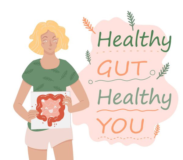 Why gut health matters. Horizontal vector poster.