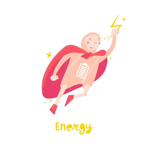 Body Energy Cartoon-Figur im trendigen Stil. — Stockvektor