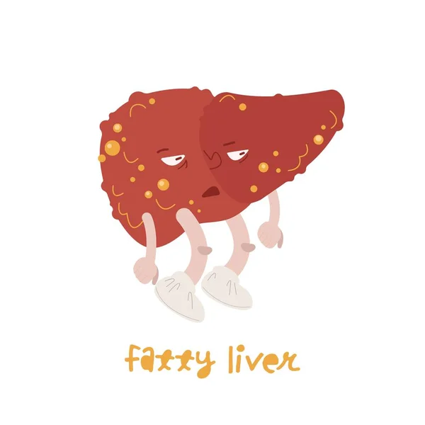 Personaje de dibujos animados de hígado graso en un estilo de moda — Vector de stock
