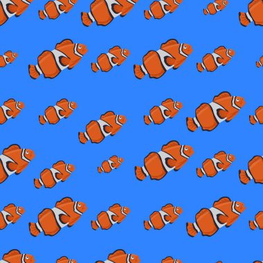 Deniz yaşamı kusursuz desen. Balık sürüsü. Su altında yaşayanlar