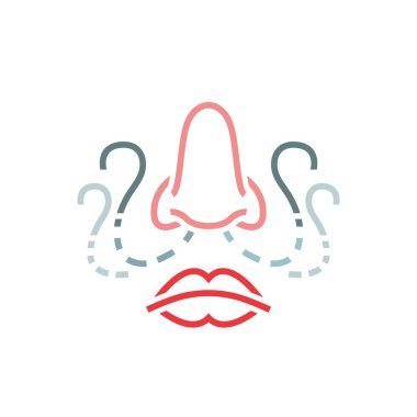 Smell loss icon, sign. Anosmia. Long-term covid effects. Editable vector illustration clipart