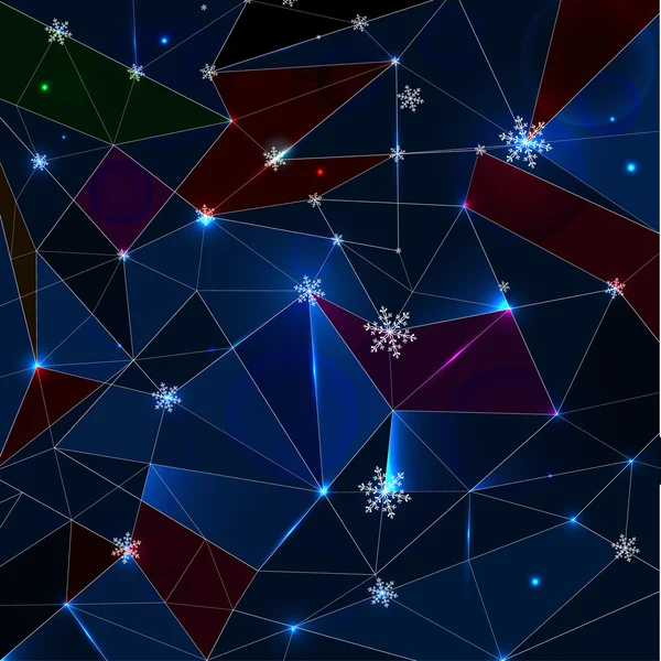 Snowflakes polygons — Stock Vector