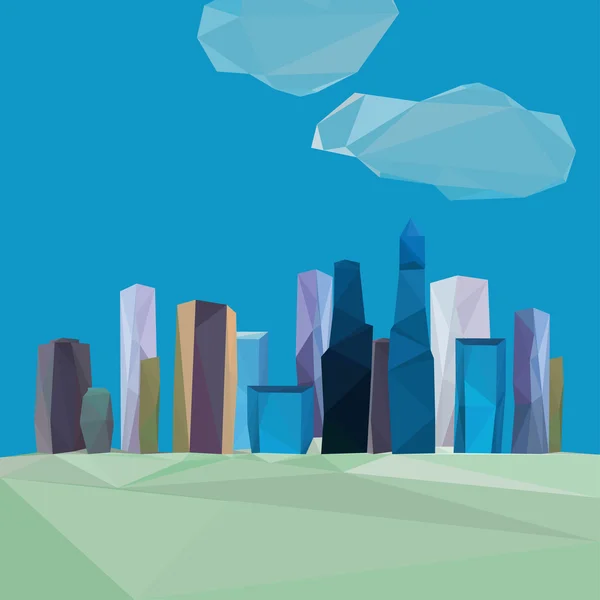 Paysage urbain polygonal — Image vectorielle