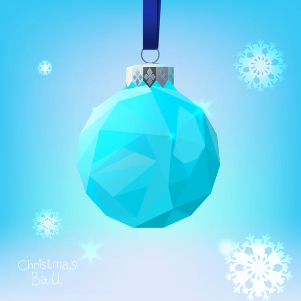 Polygonal Christmas ball — Stock Vector