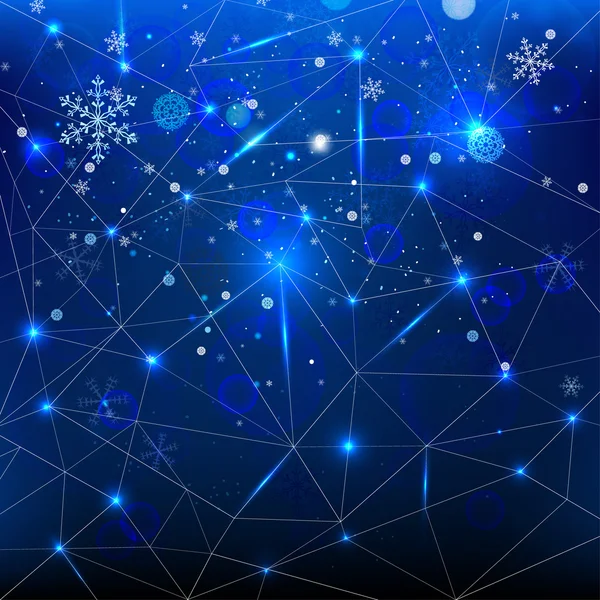 Flocons de neige polygones — Image vectorielle