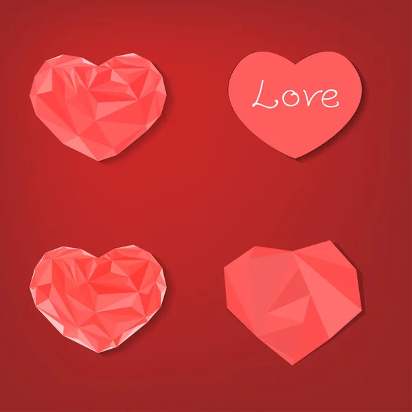 Conjunto de corazones — Vector de stock