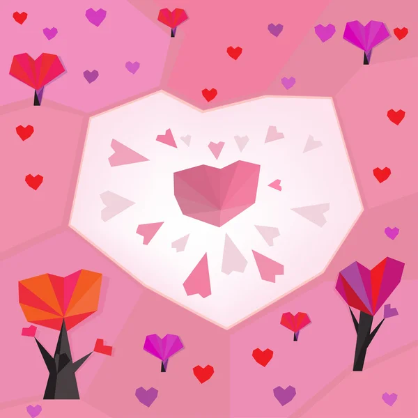 06 árboles del corazón — Vector de stock