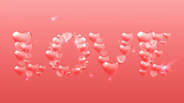 01 Lettere rosa del cuore — Vettoriale Stock