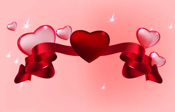 Bannière coeur fond — Image vectorielle