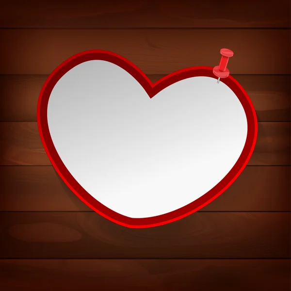 04 corazón clavado en la madera — Vector de stock