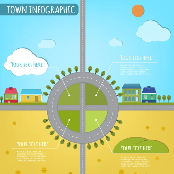 03 town infographics — Stock Vector
