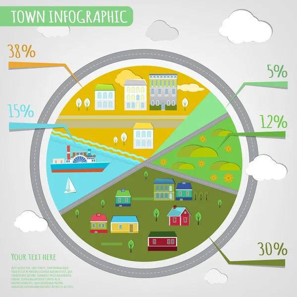 Town infographics — Stock Vector