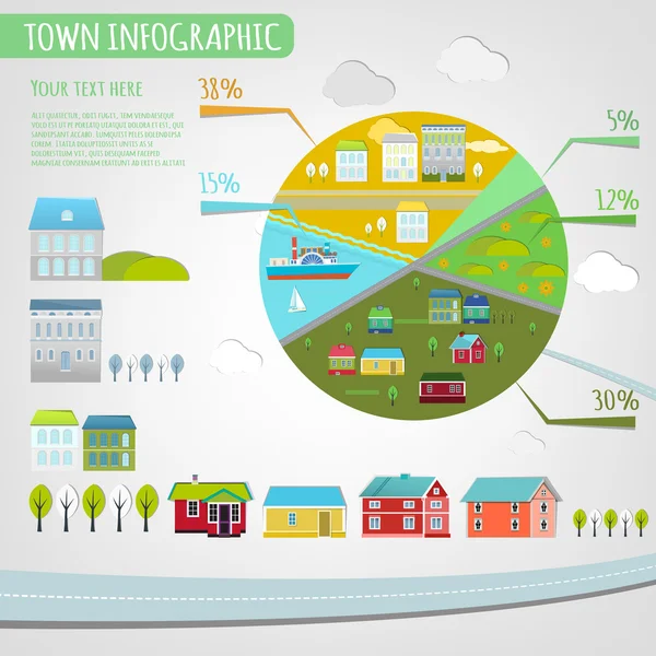 Town infographics — Stock Vector