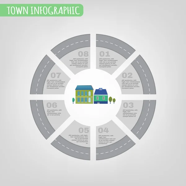 12 infografiche della città — Vettoriale Stock