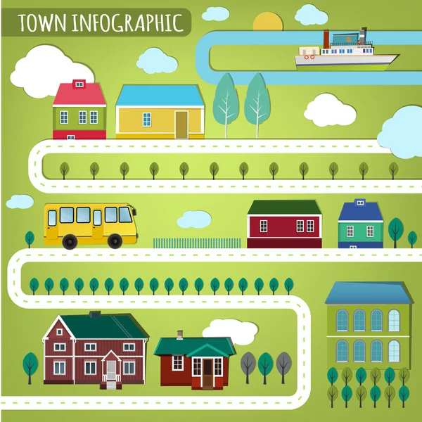 Town infographics — Stock Vector