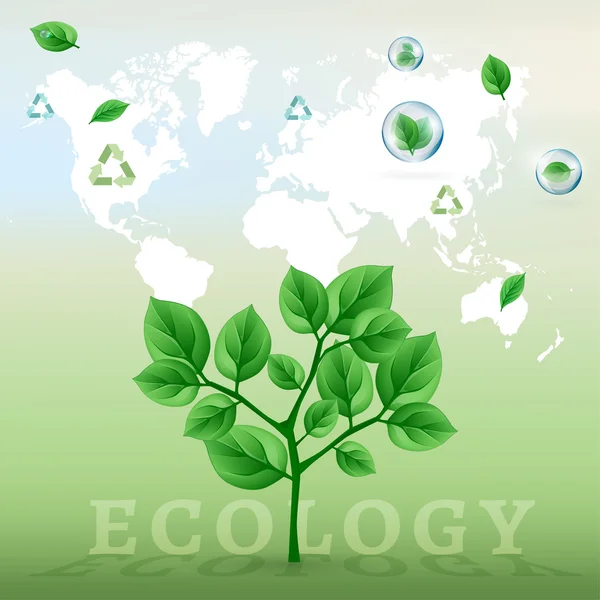 Ecologia mondo infografica — Vettoriale Stock