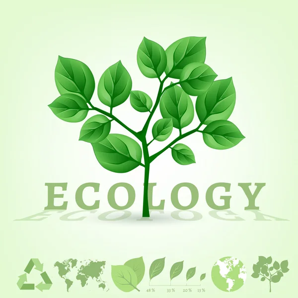Ecologia mondo infografica — Vettoriale Stock