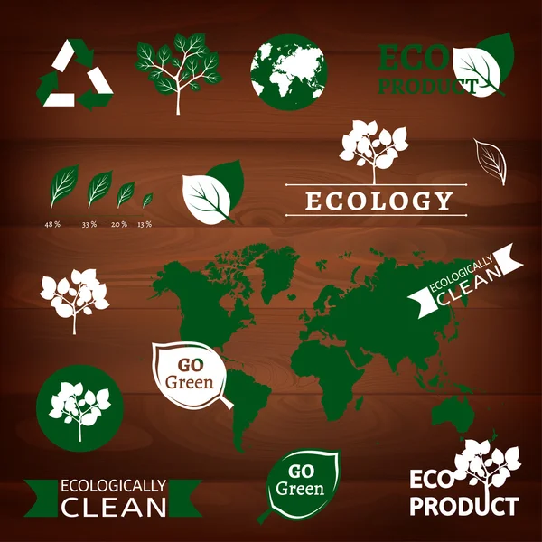 Logo's en eco tekens — Stockvector