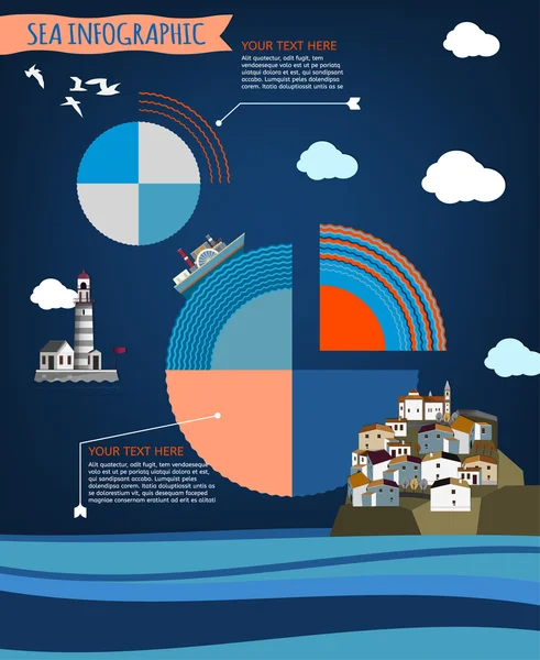 06 Infografica marina — Vettoriale Stock