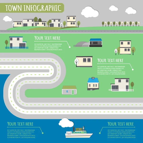 12 town infographics — Stock Vector