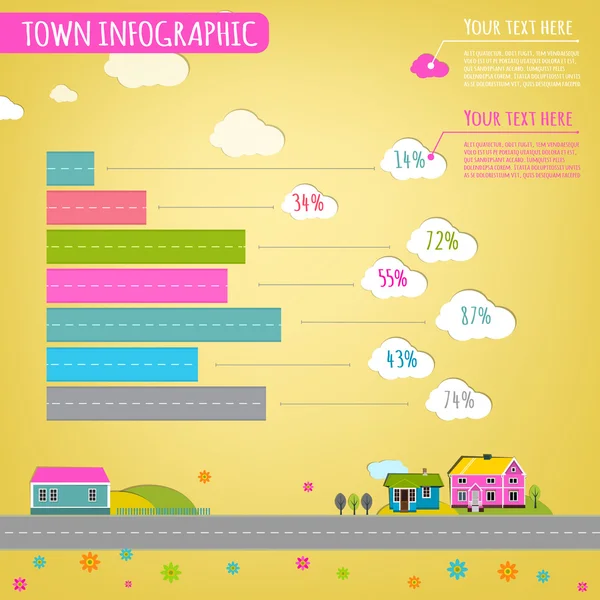 शहर इन्फोग्राफिक्स — स्टॉक व्हेक्टर