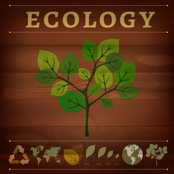 Arbre vert écologique — Image vectorielle