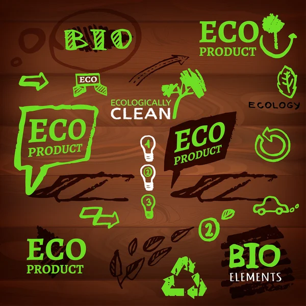Logotipos y señales ecológicas — Vector de stock