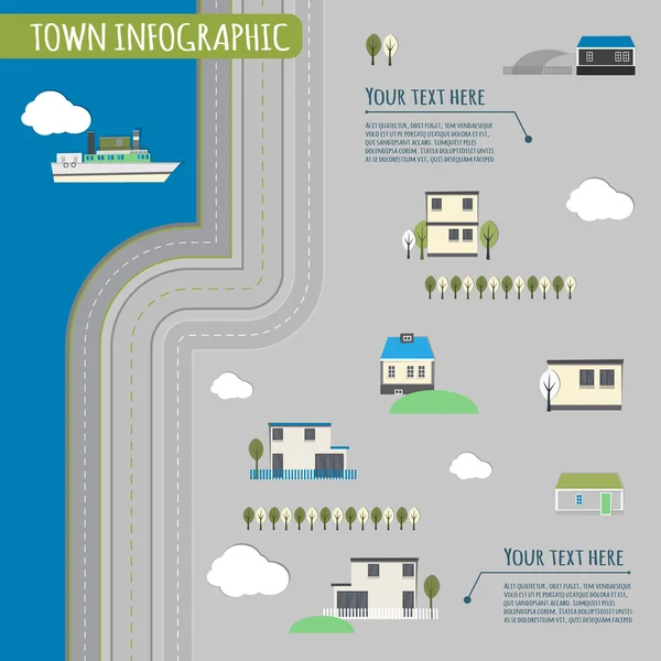 Town infographics — Stock Vector