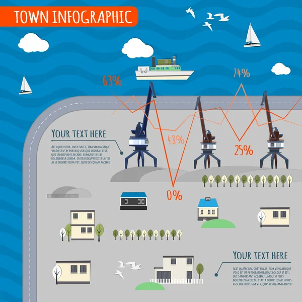 Infografica cittadina — Vettoriale Stock