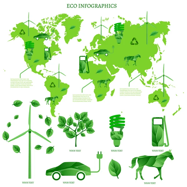 Infográficos mundo ecologia — Vetor de Stock