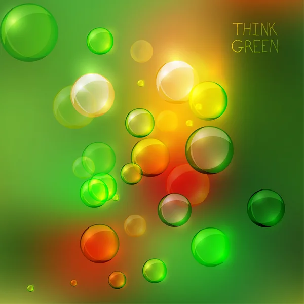 Burbujas verdes — Vector de stock