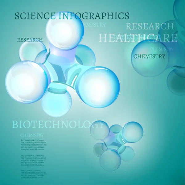 Infografica molecolare — Vettoriale Stock