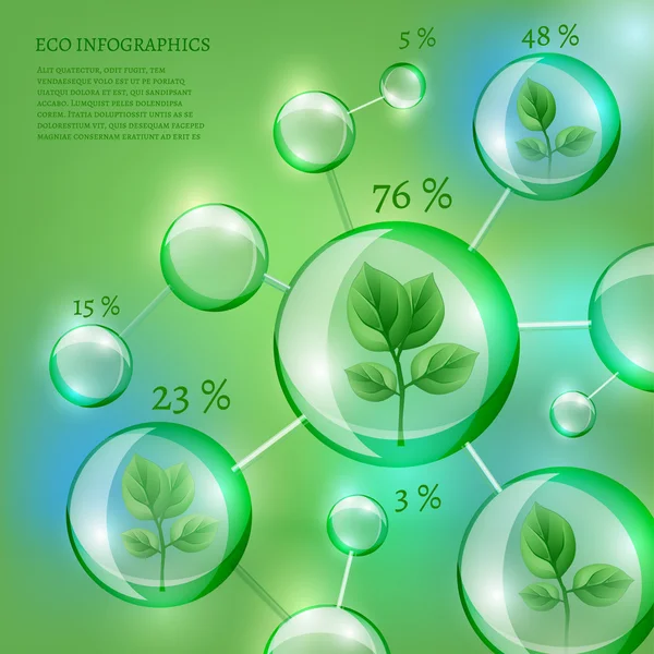 3 Infografías Bio Bubble — Vector de stock