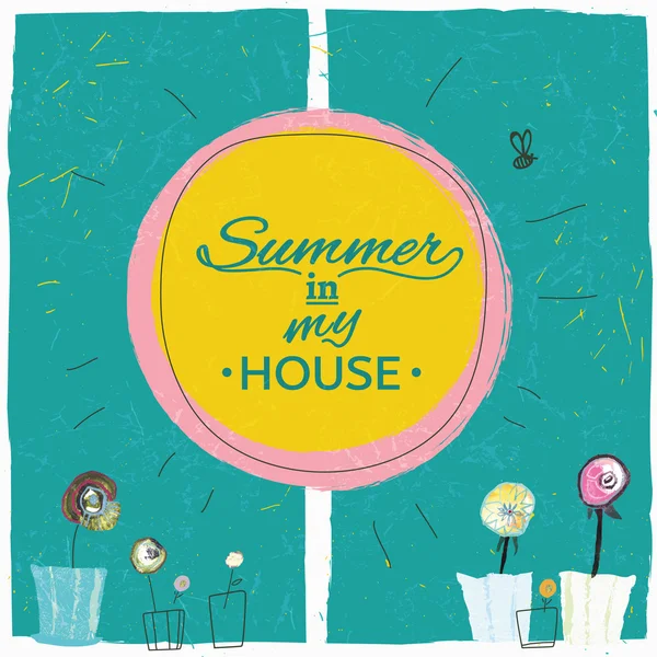 Sommer in meinem Haus — Stockvektor
