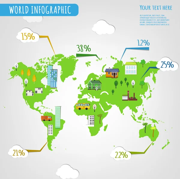 Welt-Infografik — Stockvektor